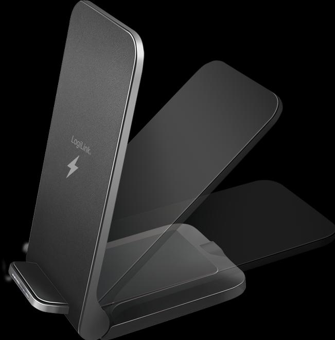 Produktbild LogiLink ZUB Smartphone Stand & WL Charger black (15 W)