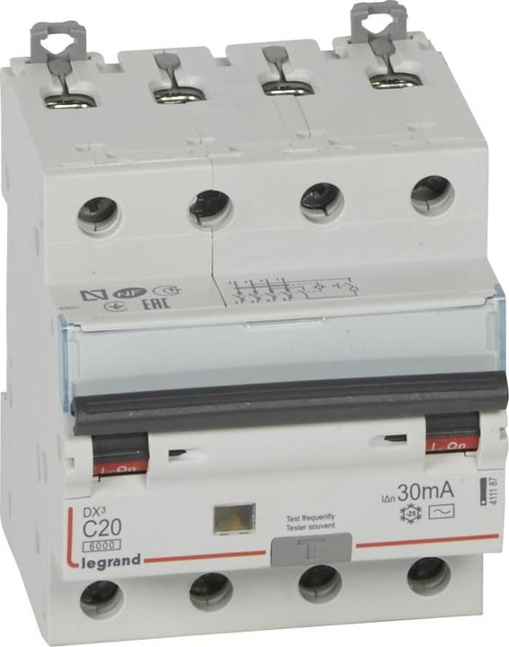 Produktbild Legrand Differenzstromschalter 4P 20A C 0,03A Typ (411187)