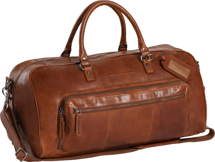 The Vegan Cow Chesterfield Brand Leren Weekendtas Cognac Mainz (40 l)