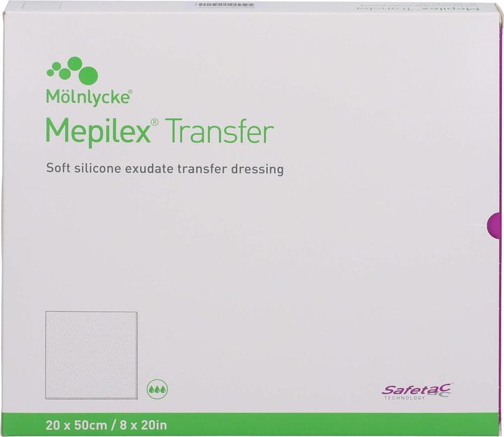 Actual product image Mepilex Transfer Safetac wound dressing à 20 x 50cm (4 x)
