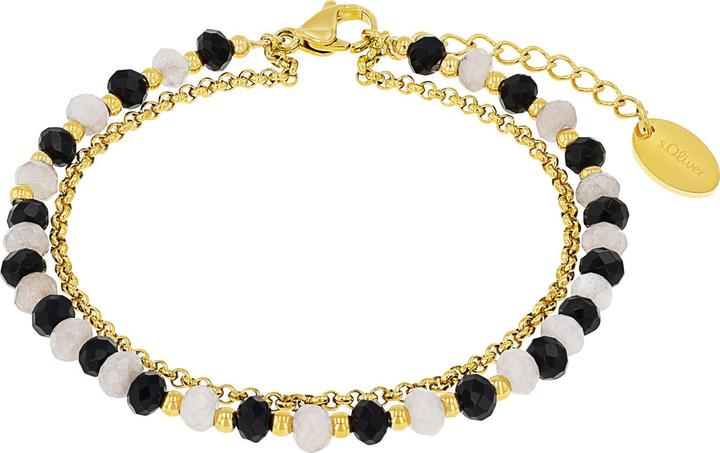 S.Oliver Armschmuck für Damen, Edelstahl, Glas (20 cm, Edelstahl)