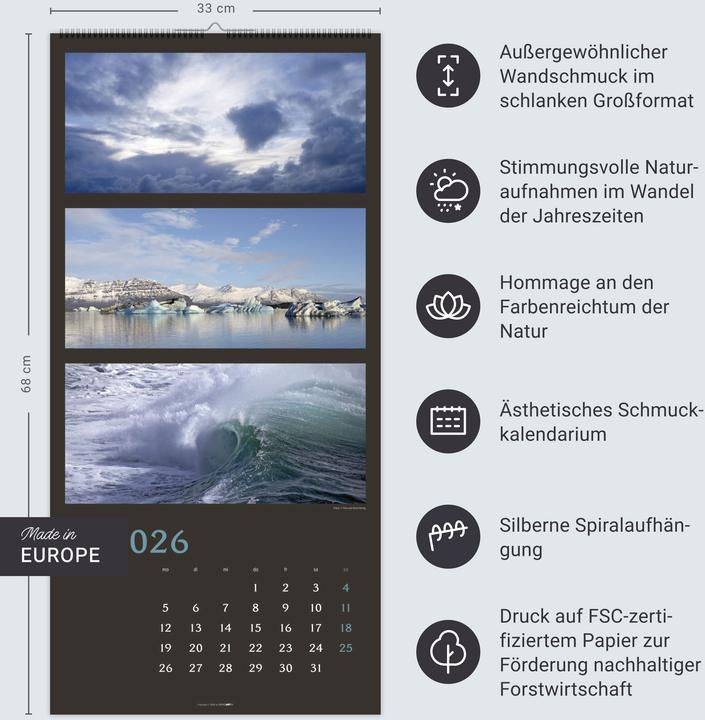 Produktbild Die Farben der Natur Kalender 2026 (33 x 68 cm, Deutsch)