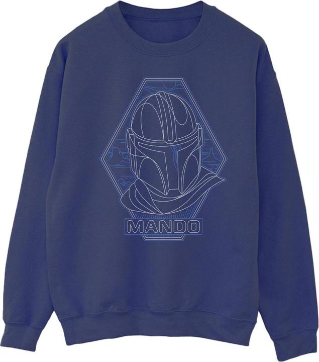 Star Wars The Mandalorian Outline Helm Diamond Sweatshirt (M)
