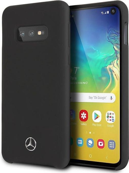 Actual product image Mercedes-Benz Back cover protective case Samsung Galaxy S10 - Black with Mercedes metal logo (Samsung Galaxy S10)