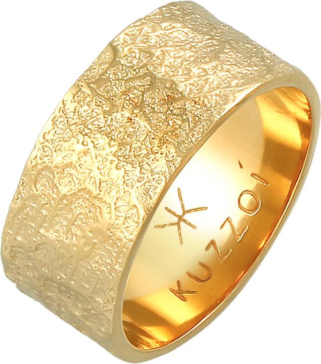 Actual product image Kuzzoi Ring Mens Band Ring Organic Structure 925 Silver (56, 925 Silver)