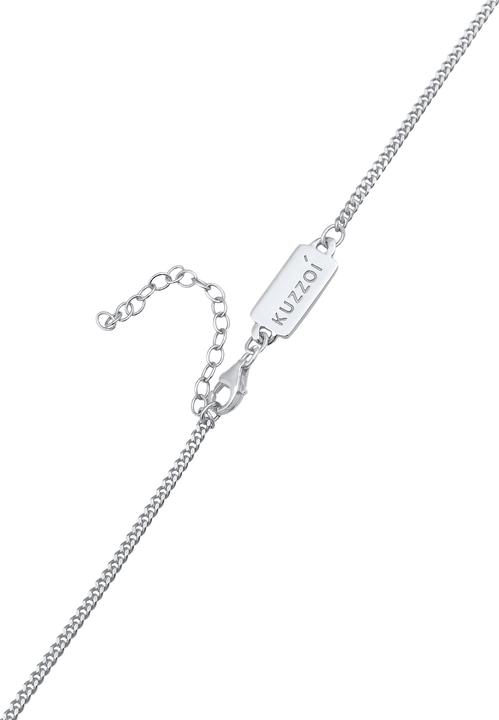 Actual product image Kuzzoi Mens Curb Chain Necklace Basic Fine 925 Silver (925 sterling silver, 50 - 55 cm)
