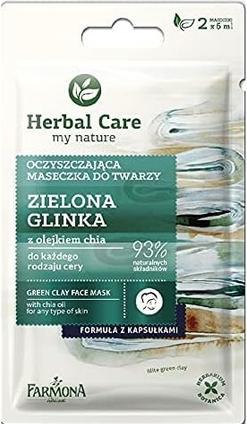 Farmona Green Clay Face Mask with Chia Oil for Any Type of Skin Herbal Care my Nature 2 x 5 ml / 0.3