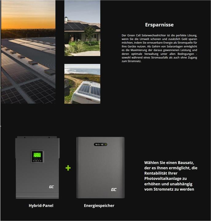 Image du produit GreenCell Solar Inverter & MPPT Charger - 230VAC - 3000VA/3000W Pure Sine Wave
