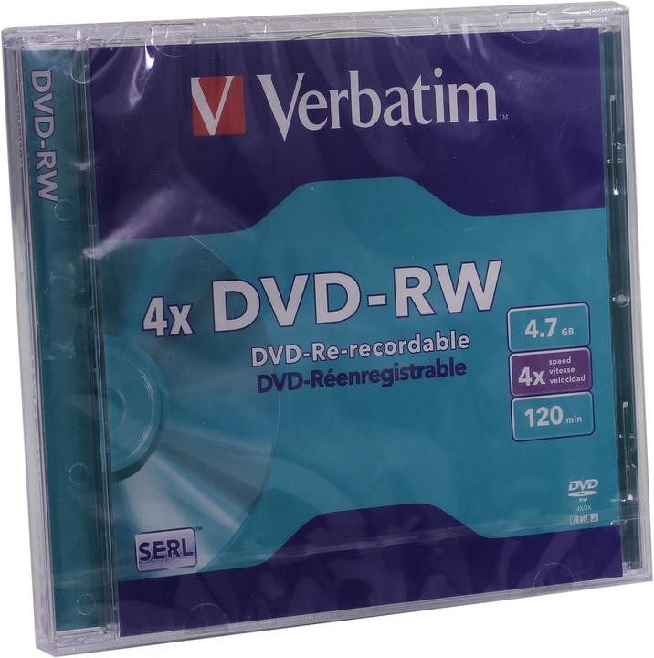 Image du produit Verbatim DVD-RW, 4x, 4,7 Go, paquet de 5 (5 x)