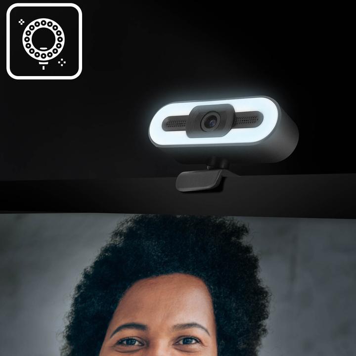 Produktbild Avizar 1080P HD-Weitwinkel-Streaming-Webcam mit LED-Licht + Mikrofon - Schwarz (2 Mpx)