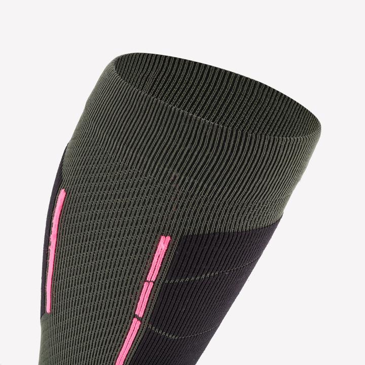 Produktbild Wedze Skisocken Erwachsene - 500 khaki/rosa merino (41, 43)