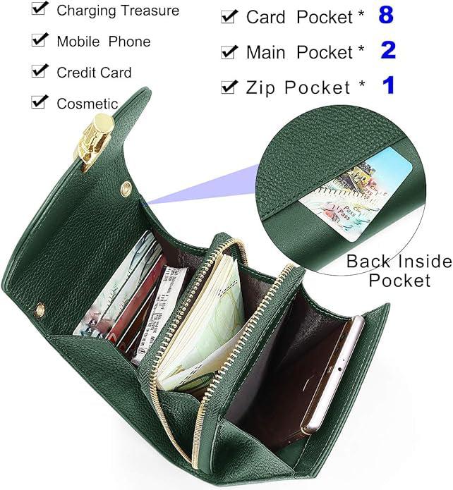 Immagine prodotto Only-Bags.Store Custodia per cellulare in vera pelle, borsa a tracolla, borsa a spalla, 8 scomparti per carte di