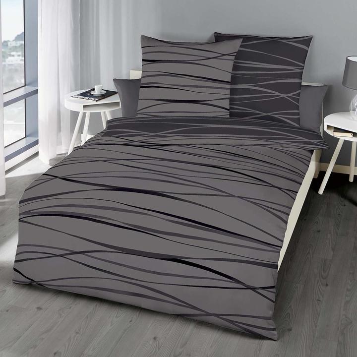 Produktbild BettwarenShop Bibermotion Zinn (Bettwäsche Set, 155x200 cm + 80x80 cm)