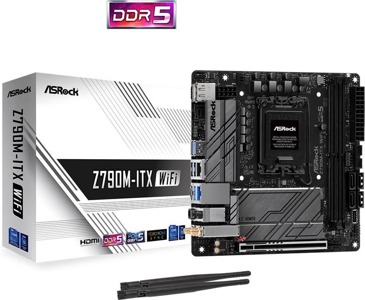 Immagine prodotto AsRock Z790M-ITX WiFi (LGA 1700, Intel Z790, Mini-ITX)