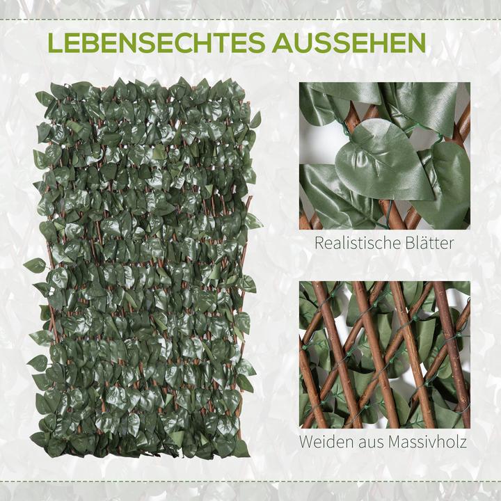 Produktbild Outsunny Künstliche Hecke mit Efeu-Optik (200 cm)
