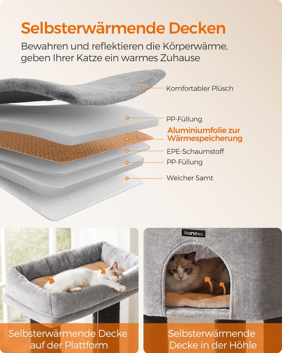 Productafbeelding Feandrea Krabpaal met zelfverwarmende dekens (160 cm, Duifgrijs)