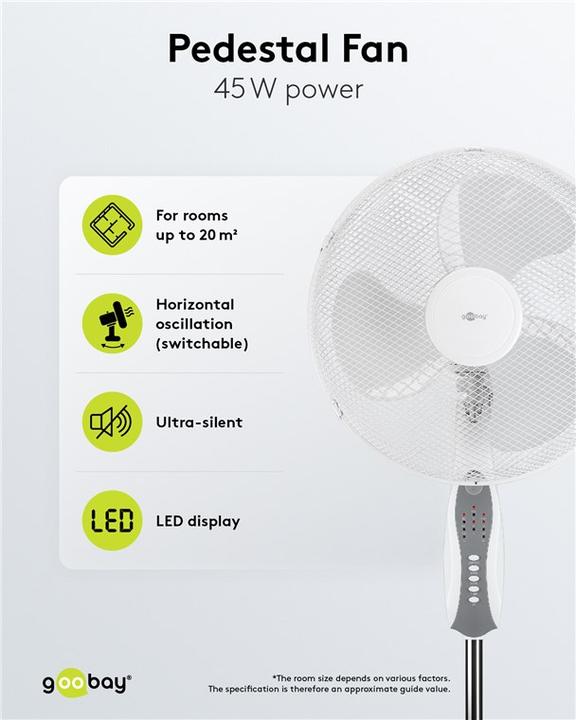 Produktbild Goobay 40,60cm (16") Standventilator mit Fernbedienung & Timer (58 dB)