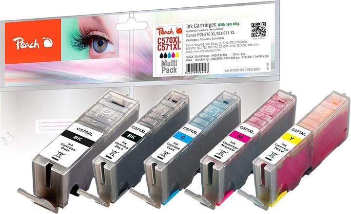 Produktbild Peach Pgi-570xl/Cli-571xl (M, C, Y, PBK, BK)