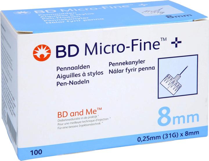Produktbild BD MICRO-FINE+ 8 Nadeln 0,25x8 mm, 100 St KAN