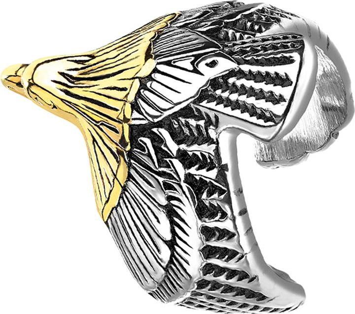Star Piercing Ring silber Adler mit Goldkopf