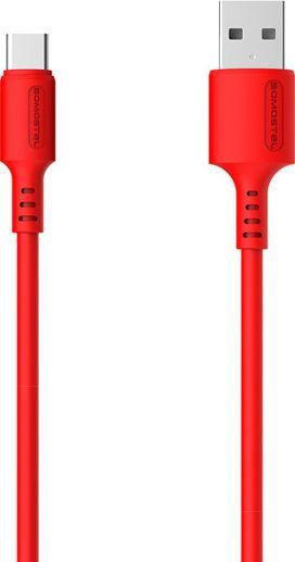Somostel USB TYPE-C 3A CABLE RED 3100mAh QUICK CHARGER 1.2M POWERLINE USB-C SMS-BP06 MACARON - 10000 (USB 3.2 Gen 1)