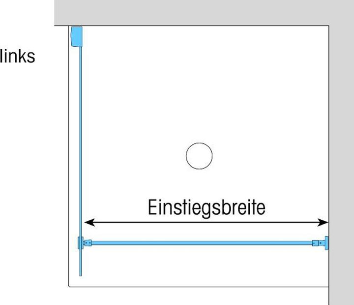Actual product image Dusbad Shower enclosure Vital 8 side panel Walk in Solo shower enclosure (110 cm, 203 cm)