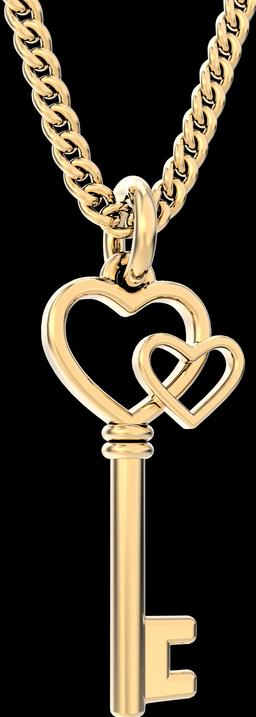Actual product image MTM Love Key Necklace (Brass, 18k Gold)