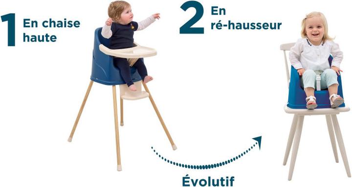 Image du produit Thermobaby youpla Chaise haute avec plateau bleu océan (Chaise haute Rehausseur)