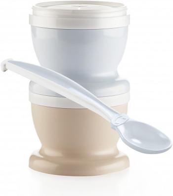 Actual product image Thermobaby 2 preserving jars + 1 spoon baby blue