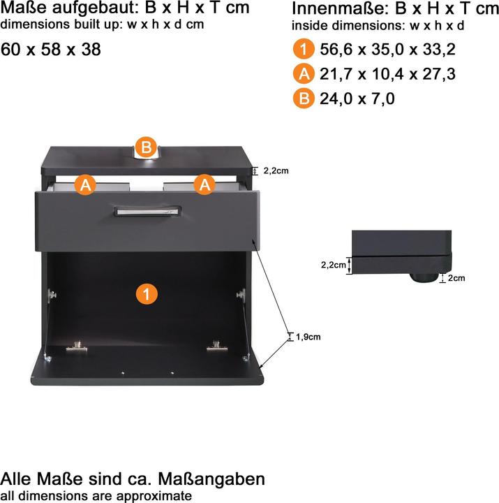 Actual product image Trendteam Monte (60 x 38 x 58 cm)
