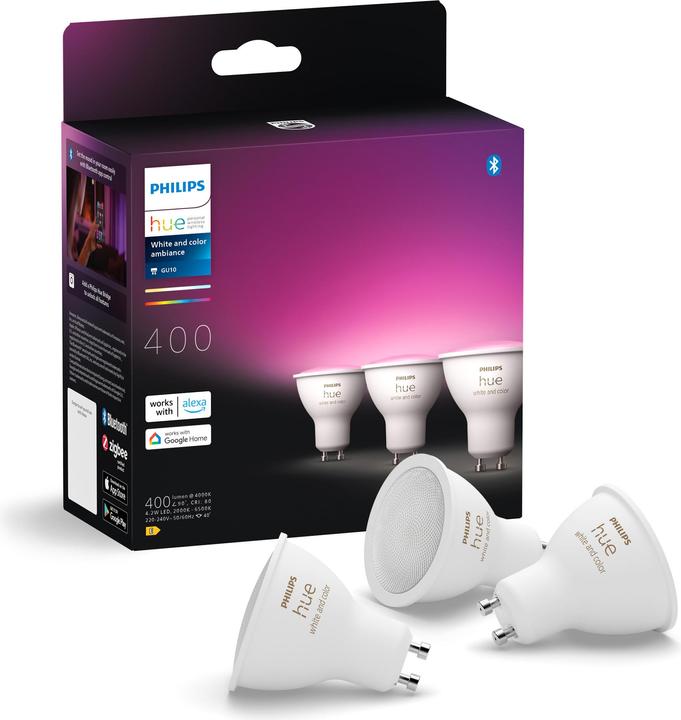 Immagine prodotto Philips Hue White & Color Ambiance (GU10, 4.20 W, 400 lm, 3 x, E)