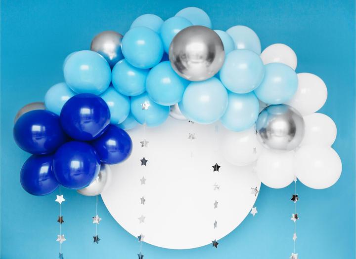 Actual product image Partydeco Arch of Balloons Blue and Silver (60 x)