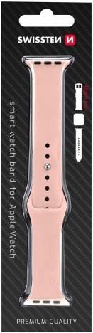 Produktbild Swissten Silicone band for apple watch 38-40 mm pink sand (38 mm, 40 mm, Silikon)