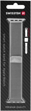 Actual product image Swissten Mesh band for apple watch 42-44 mm silver (42 mm, 44 mm, Stainless steel)