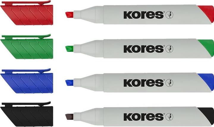 Produktbild Kores Whiteboard- & Flipchart-Marker "ECO XW2", 4er Etui Keilspitze, Strichstärke: 3-5 mm, 80% recyceltes (Grau, 5 mm, 4 x)