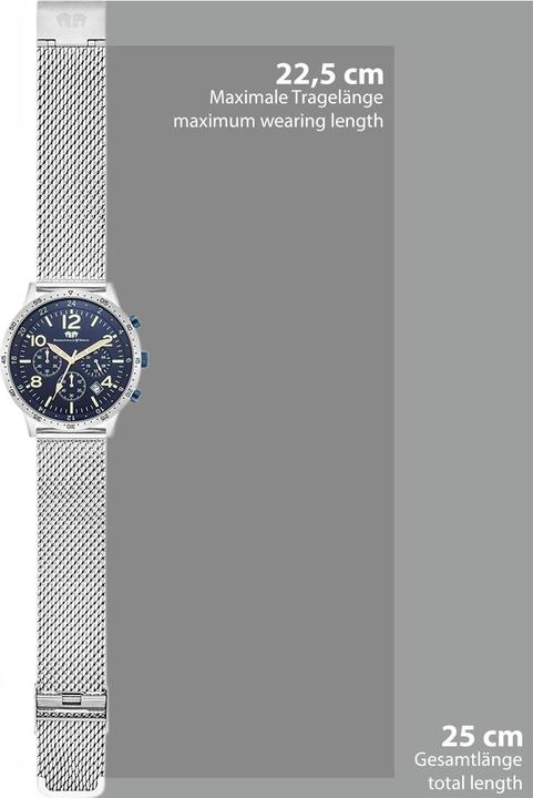 Image du produit Hommes Chronographe Flight Capitaine en acier inoxydable Argent - 34126 (Chronographe, 43.80 mm)