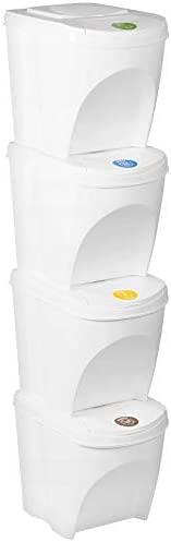 Image du produit Prosperplast Système de tri des déchets 4x25L, Blanc (100 l)