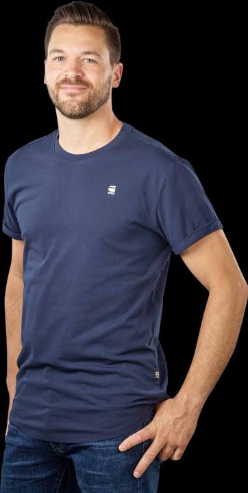Actual product image G-Star Crew Neck Lash T-Shirt Regular Fit Sartho Blue (XL)