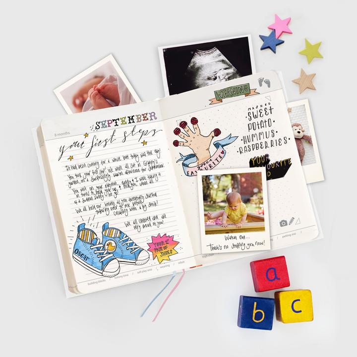 Image du produit Suck UK Mon livre de bébé (A5, À rayures, Couverture rigide)
