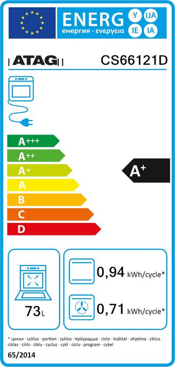 Energie-Label Atag INBOUW OVEN CS66121D