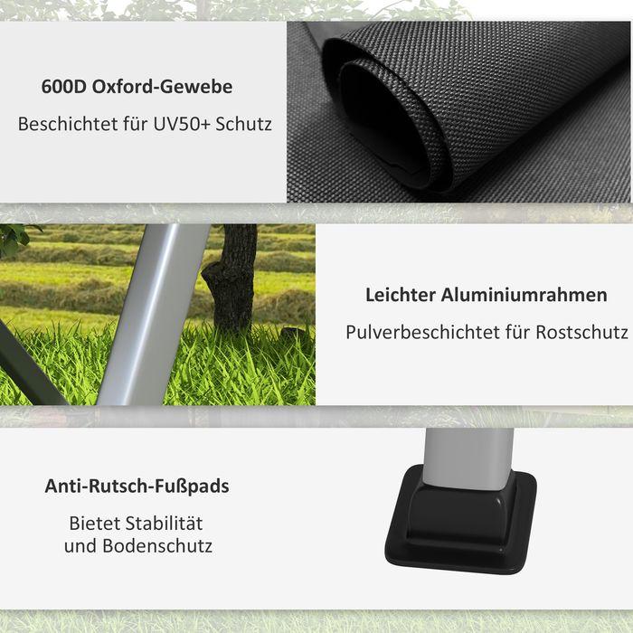 Produktbild Swisshandel24 Campingstuhl faltbar, 4-fach verstellbare Rückenlehne, Kopfstütze, Schwarz