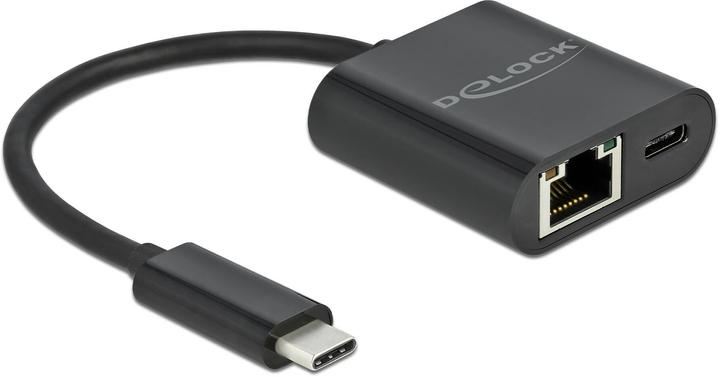 Delock USB Type-C™ Adaptateur vers Gigabit LAN 10/100/1000 Mbps avec port d'alimentation Noir (USB-C, RJ45 Gigabit Ethernet (1x))