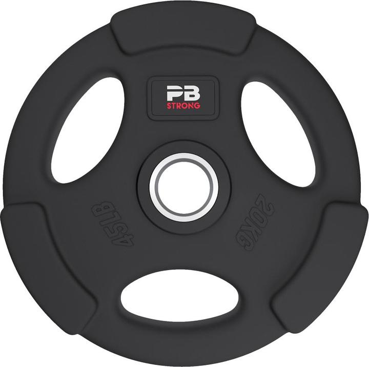 Perform Better PB Strong Disque d'haltères à 3 poignées caoutchouté noir (pcs) (1 x 20 kg)