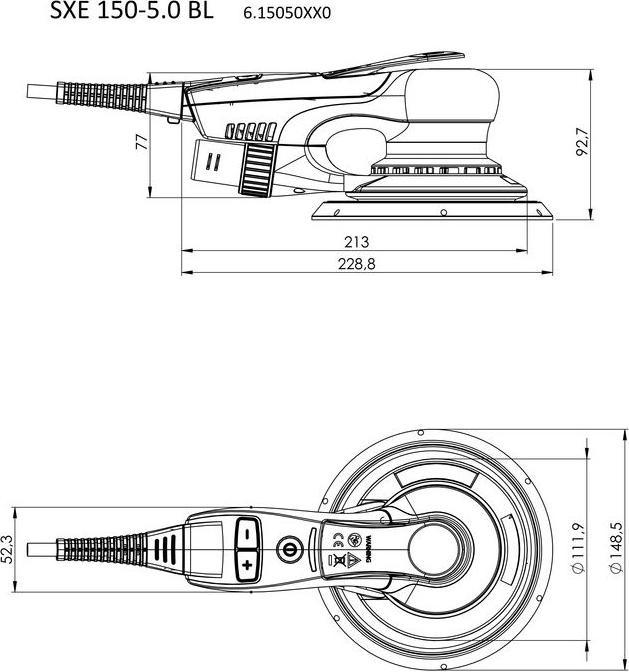 Productafbeelding Metabo SXE 150-5.0 BL CH (Excentrische schuurmachine, 350 W)