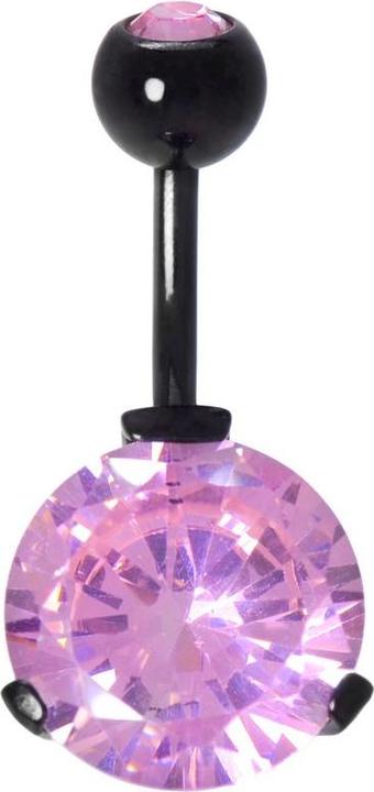 Bijouteria Bauchpiercing (Zirkonia, Chirurgenstahl 316L, Kristall, PVD Beschichtung (schwarz))