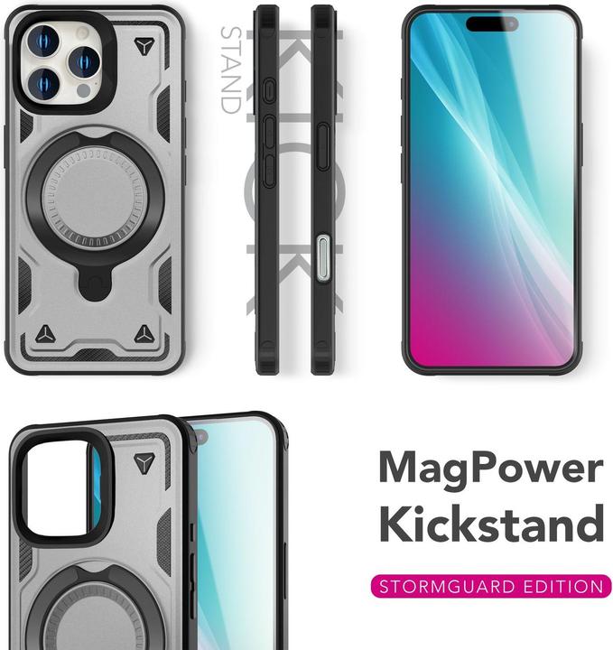 Actual product image Nalia Stormguard - Stossfeste MagSafe Panzer Hülle mit Ring - Military Kickstand Cover (Apple iPhone 16 Pro Max)