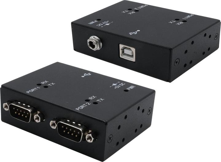 Exsys Ports USB 2.0 vers 2S série RS-232, boîtier métallique, avec jeu de puces FTDI