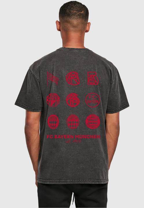 Image du produit FC Bayern München Logo History Red Acid Washed Heavy Oversize Tee - 118295 (L)