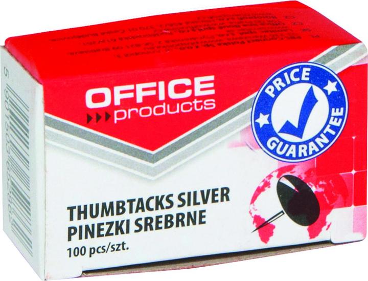 Image du produit Office Products Punaises (punaises) classiques, 100 pièces, argent (100 x)