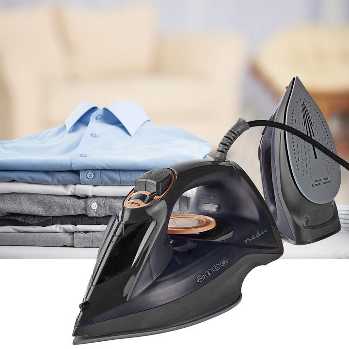 Produktbild Nedis Bügeleisen | 2200 W | Dampf Schuss | Keramisch | 0.26 l (2200 W, 0.01 g/min)